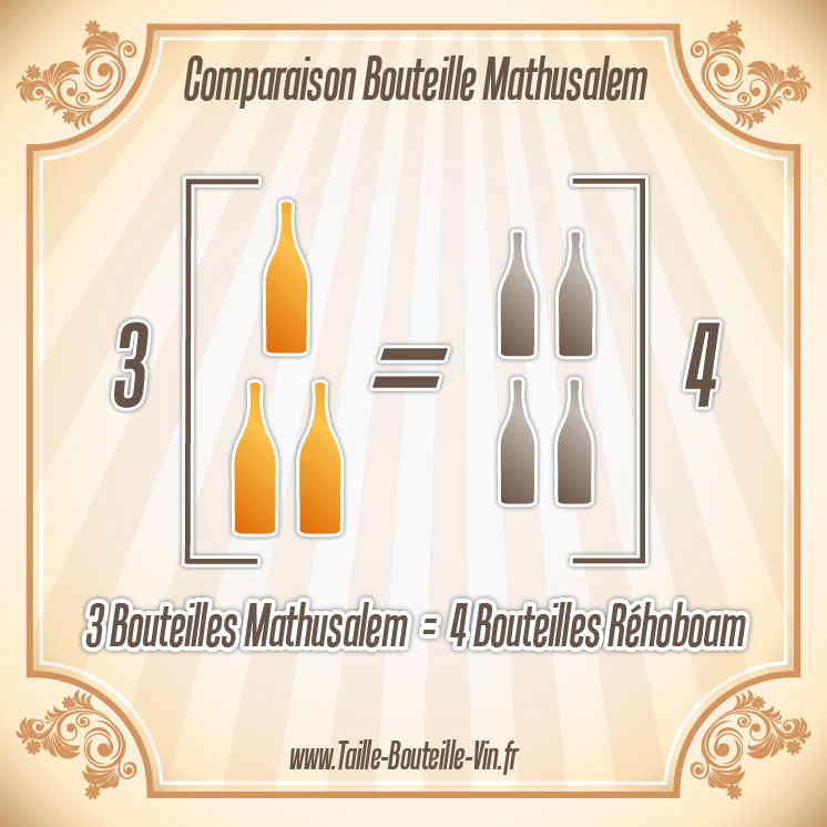 Comparaison entre la bouteille mathusalem et rehoboam